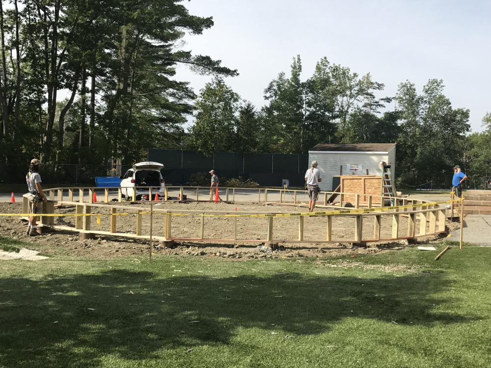 a 42-foot diameter Growing Spaces Biodome is being built at the Alfond Youth Center in Waterville.