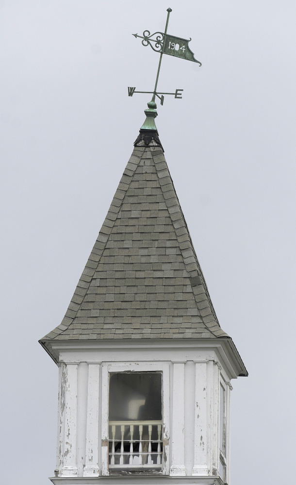 The spire atop the Winthrop Congregational Church needs to be repaired and is one of the items that would be fixed with money raised during a capital campaign.