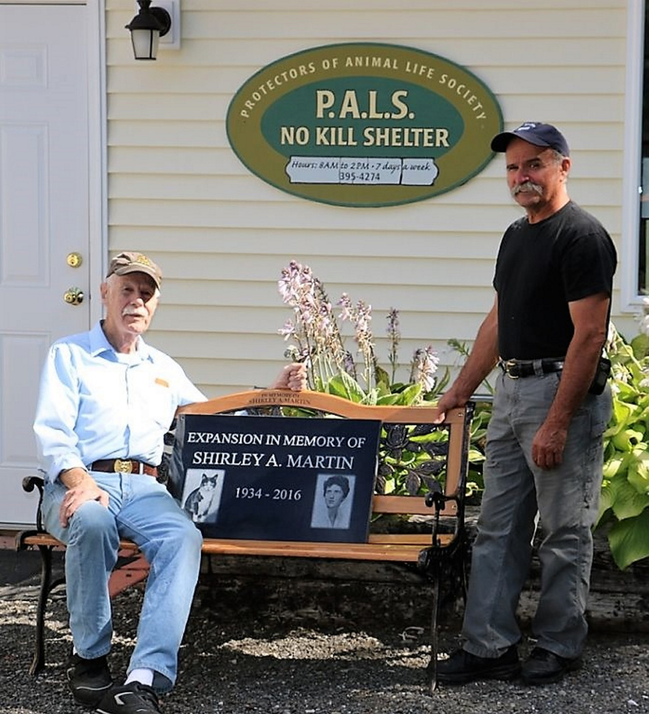 Dr. Robert Martin, of New Sharon, is funding an addition at PALS No-Kill Cat Shelter in memory of his wife of 65 years, Shirley and their two 17-year-old cats Sweetie and Pookie. Construction is scheduled to begin Sept. 11.