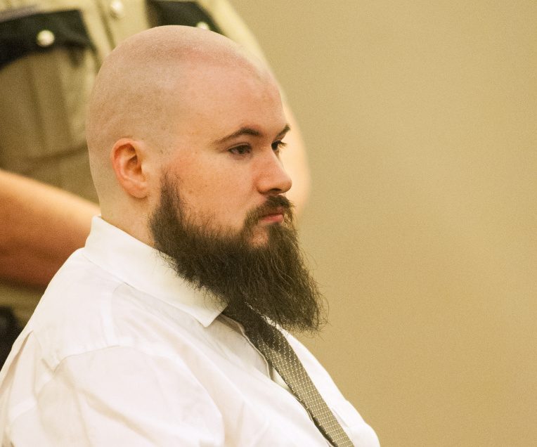 Leroy Smith III sits in a courtroom Jan. 20 at the Capital Judicial Center in Augusta during a hearing on his mental competence to be tried for murder in connection with the slaying and dismembering of his father in May 2014. Smith is scheduled to stand trial Monday, having pleaded not criminally responsible for the killing.