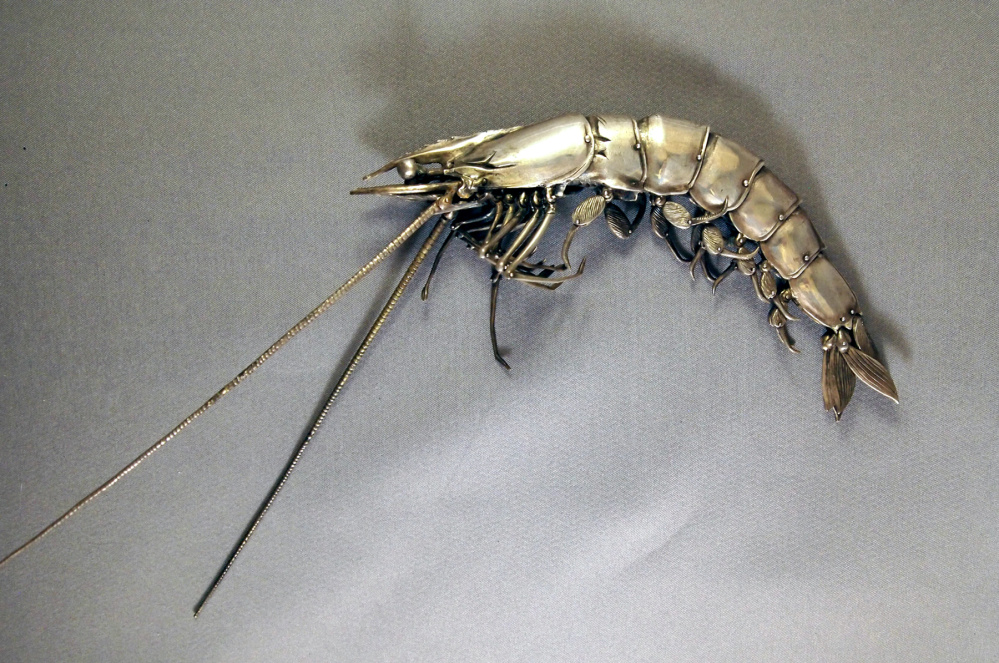 Sculptor and goldsmith Oleg Konstantinov has created a series of articulated animals in silver, including this shrimp with 66 moving parts.