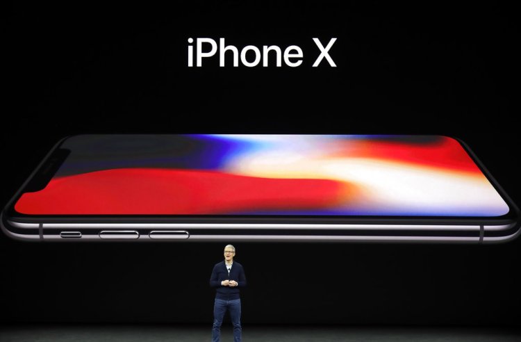 Apple CEO Tim Cook, announces the new iPhone X on Tuesday. Marcio Jose Sanchez/Associated Press