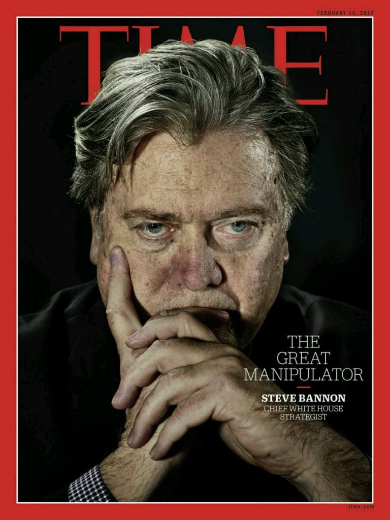 Earlier this year, Time Magazine published a cover that featured former chief White House strategist Steve Bannon.