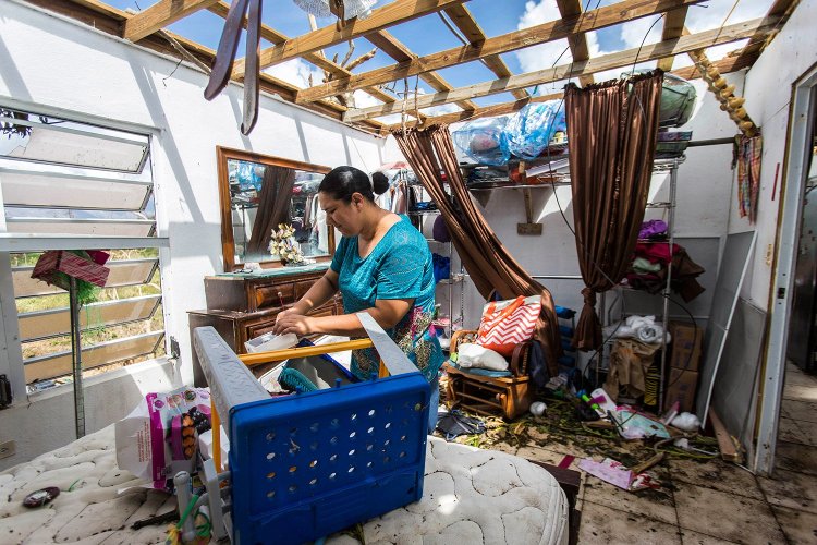 Meryanne Aldea lost everything at her house in Juncos, Puerto Rico, when the winds of Hurricane Maria ripped away the roof. 