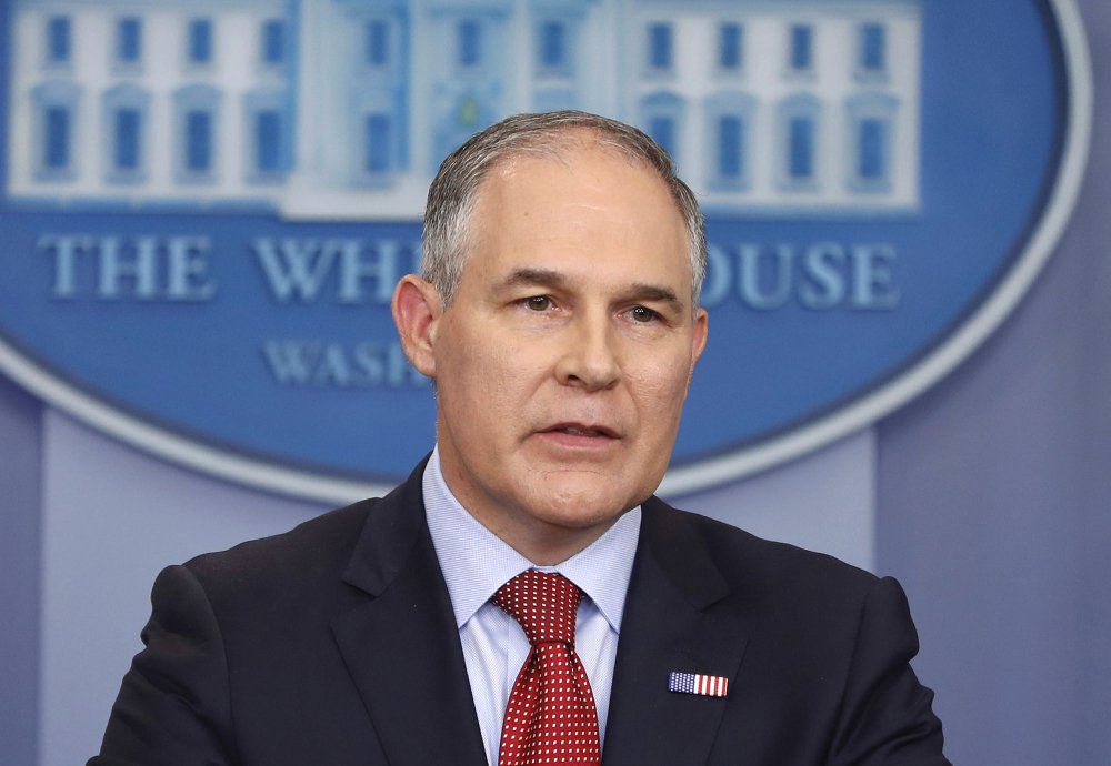 EPA Administrator Scott Pruitt speaks in the Brady Press Briefing Room of the White House in Washington. Speaking in Kentucky on Monday, Pruitt said he will sign a proposed rule on Tuesday "to withdraw the so-called clean power plan of the past administration."