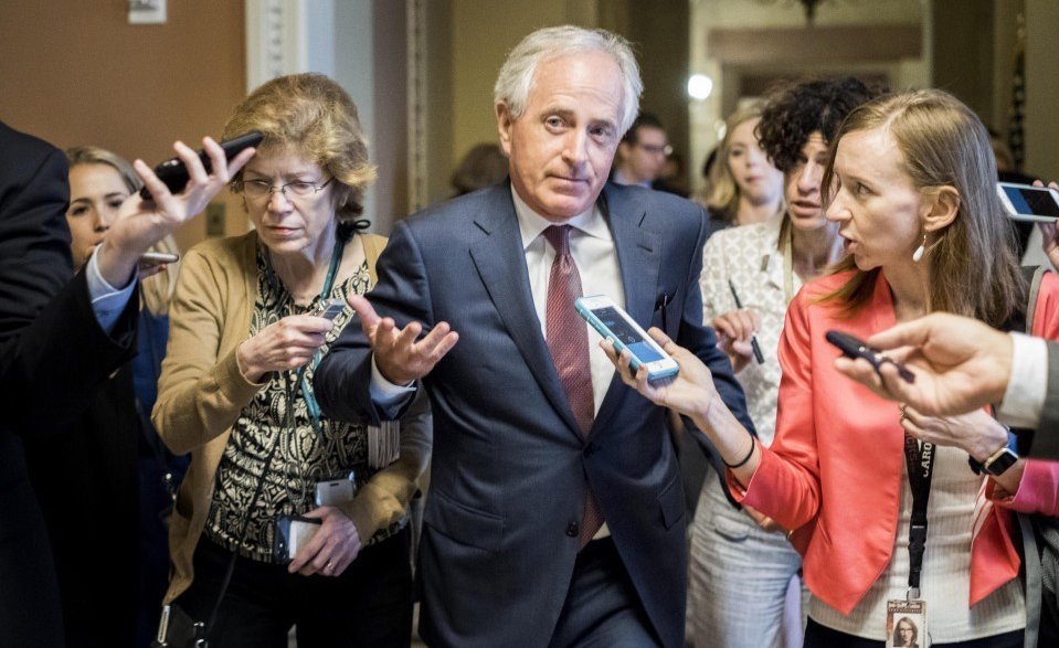 Fellow Republican senators are treading carefully, trying to avoid taking sides in the spat between and Sen. Bob Corker, R-Tenn., above, and President Trump.