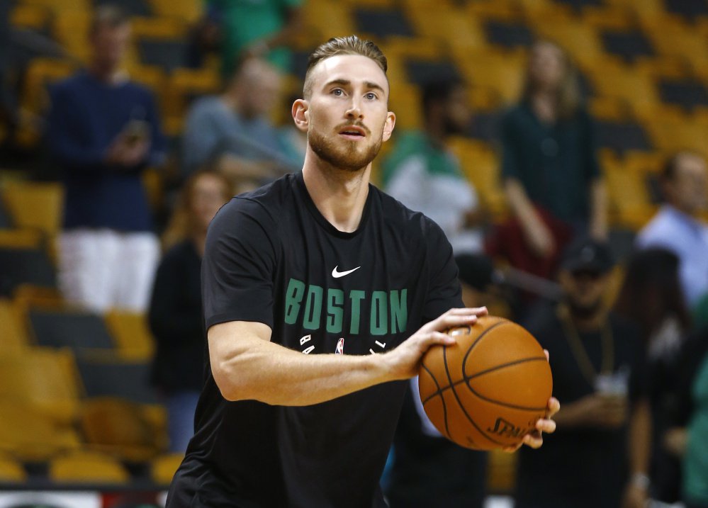 Forward Gordon Hayward broke his left ankle five minutes into his debut with the Celtics on Tuesday night.