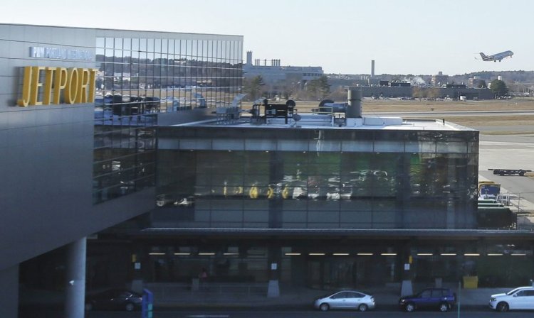 A plane takes off from the Portland International Jetport in 2015. A member of the airport's Noise Advisory Committee says noise complaints about the airport appear to have increased.