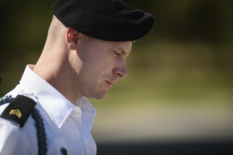 Army Sgt. Bowe Bergdahl leaves a motions hearing in Fort Bragg, N.C., on Sept. 27. 