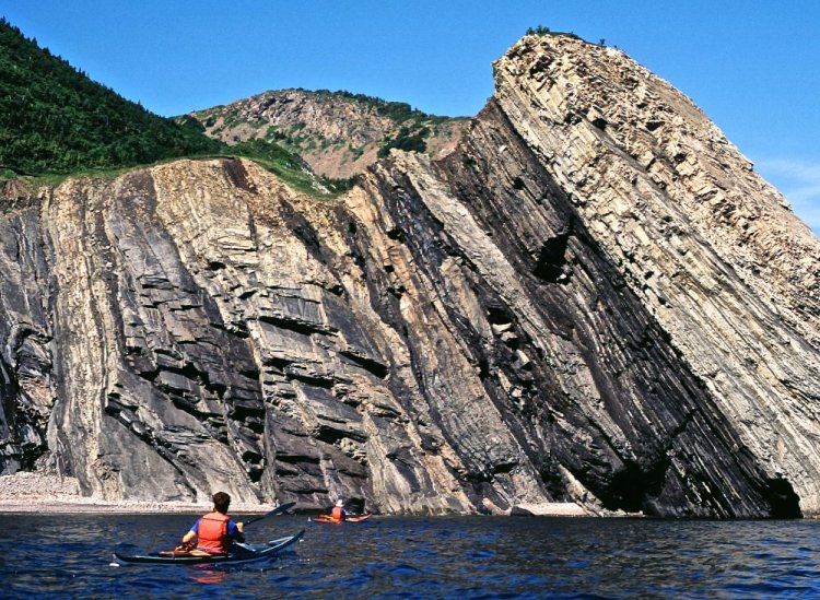 The cliffs near the Northern tip of Cape Breton Island in Nova Scotia were part of a journey in July 1995, one more section covered and one more adventure to remember.