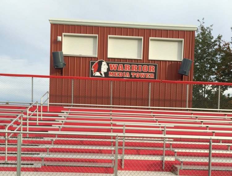Wells High’s mascot is Warriors, and the press box at Memorial Field, where the football team plays its games, features a logo of a Native American wearing feathers.