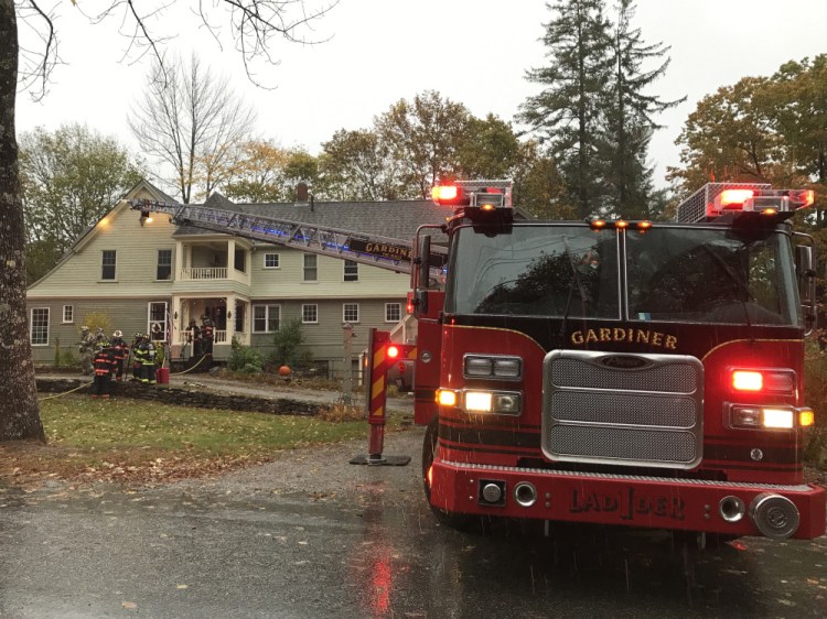 A bedroom and the attic of this home at 182 Dresden Ave. in Gardiner were damaged Wednesday in an early morning fire.