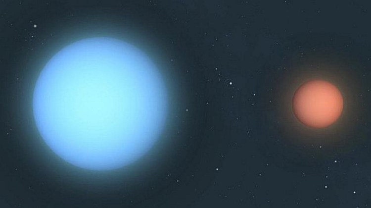 Artist's depiction of eclipsing binary star system Algol.