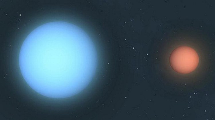 Artist's depiction of eclipsing binary star system Algol.