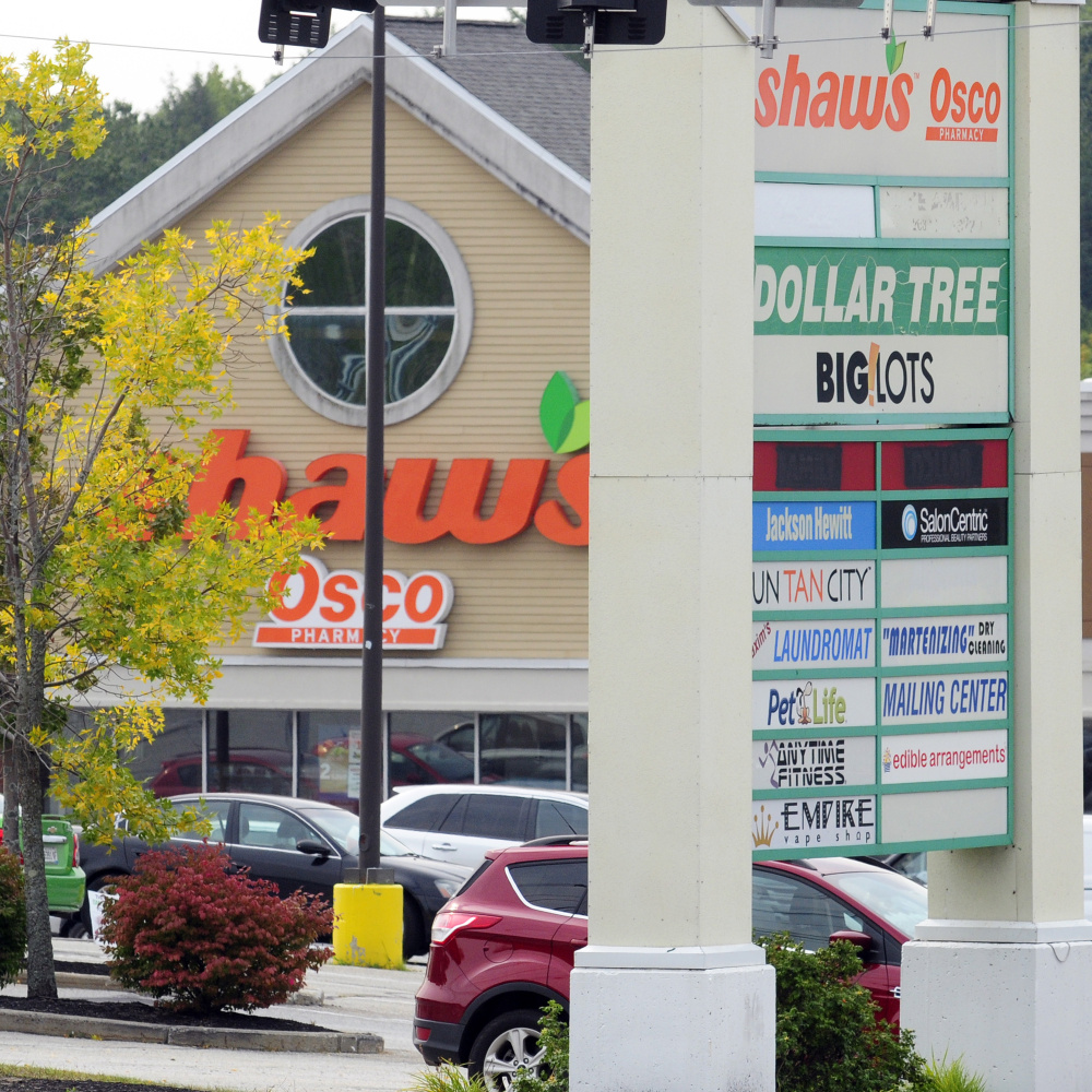 Shaw's Plaza on Western Avenue in Augusta, shown in this September photo, was sold for $15 million at auction Wednesday to Florida-based LNR Partners.