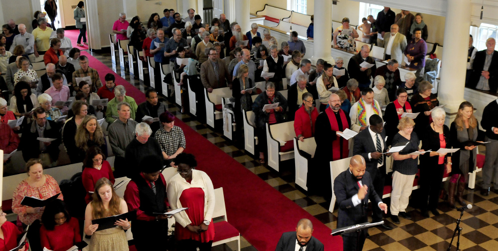 People of all denominations filled  Lorimer Chapel at Colby College in Waterville for the Ecumenical Gospel Celebration of the 500th anniversary of the Reformation on Sunday.