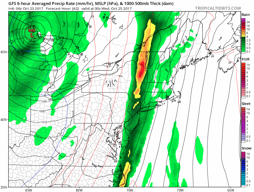 A strong cold front will bring significant rain to the area Tuesday night and Wednesday.