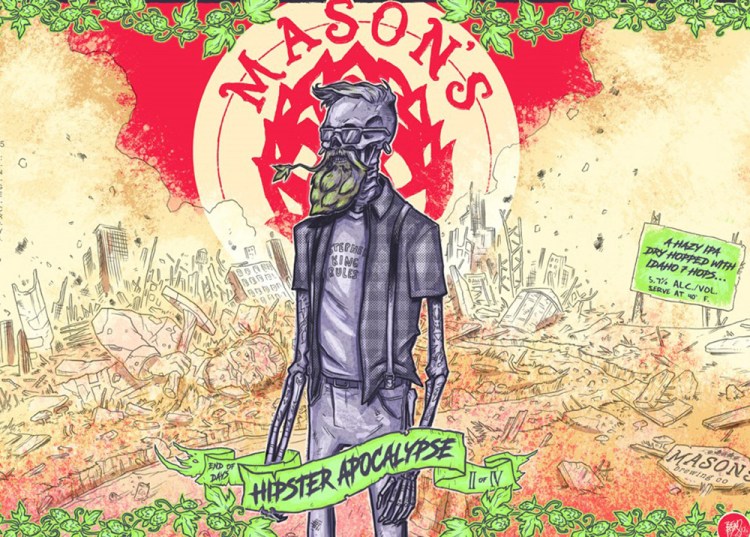 Mason's Brewing displays the label for Hipster Apocalypse on its  website.