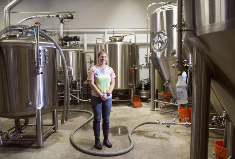 Lisa Kellndorfer oversees quality control at Austin Street Brewery in Portland. At the more than 100 breweries in Maine, only Kellndorfer and Mary Weber at Monhegan Brewing work as head brewers. But a change in consumer demographics could help to alter that imbalance.
