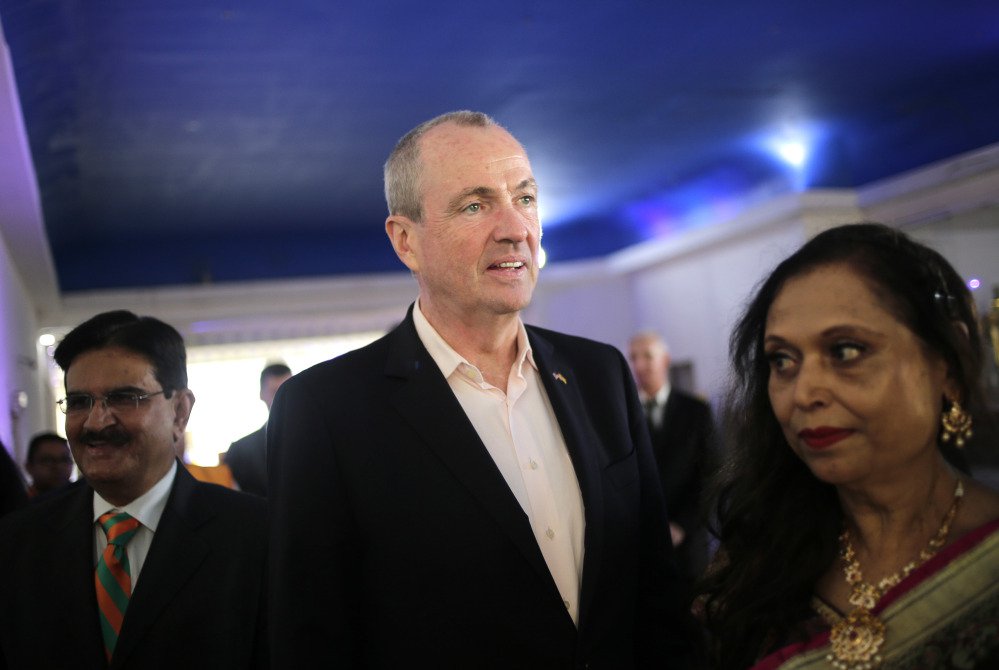 Democratic gubernatorial candidate Phil Murphy arrives to a campaign event in Edison, N.J., on Monday. He was elected New Jersey's next governor Tuesday.