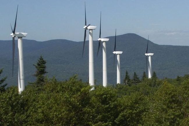 Wind turbines generate power at the Searsburg Wind Power Facility in Searsburg, Vt.  Associated Press file/Tim Roske