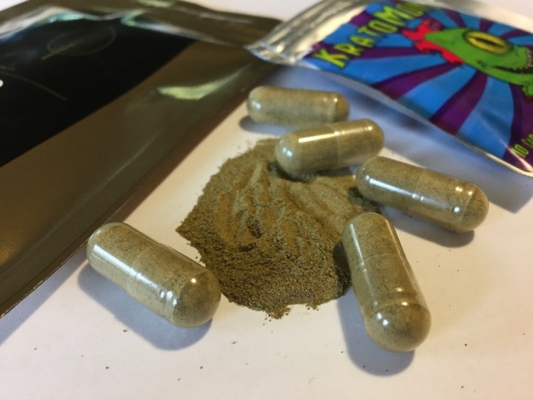 Kratom capsules are displayed in Albany, N.Y. Federal health authorities on Tuesday warned about reports of injury, addiction and death with the herbal supplement that has been promoted as an alternative to opioid painkillers and other prescription drugs.