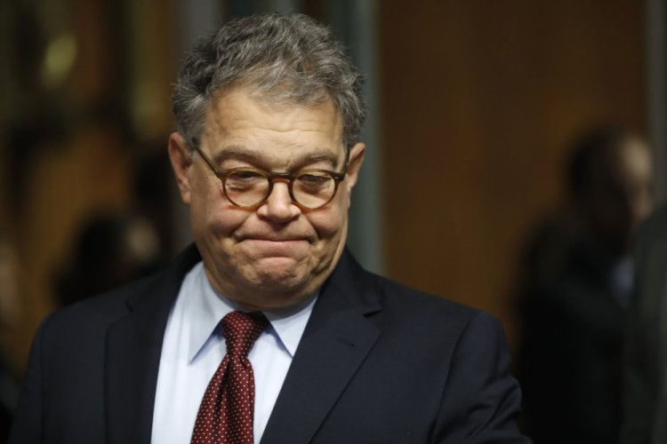 Senate Judiciary Committee member Sen. Al Franken, D-Minn. arrives on Capitol Hill in Washington in this July 12 photo. Franken apologized Thursday after a Los Angeles radio anchor accused him of forcibly kissing her during a 2006 USO tour and of posing for a photo with his hands on her breasts as she slept.