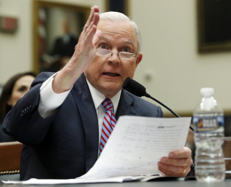 Attorney General Jeff Sessions testifies during a House Judiciary Committee hearing. Sessions is a former Alabama senator whose career has been dogged by questions about race.