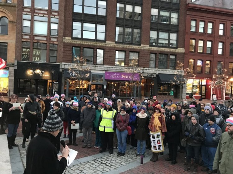 People gathered in Monument Square in Portland on Sunday to observe Transgender Day of Remembrance, memorializing transgender murder victims worldwide. A statewide survey found that transgender Mainers are reluctant to call police for help if they need it for fear that they'll be harassed or attacked.