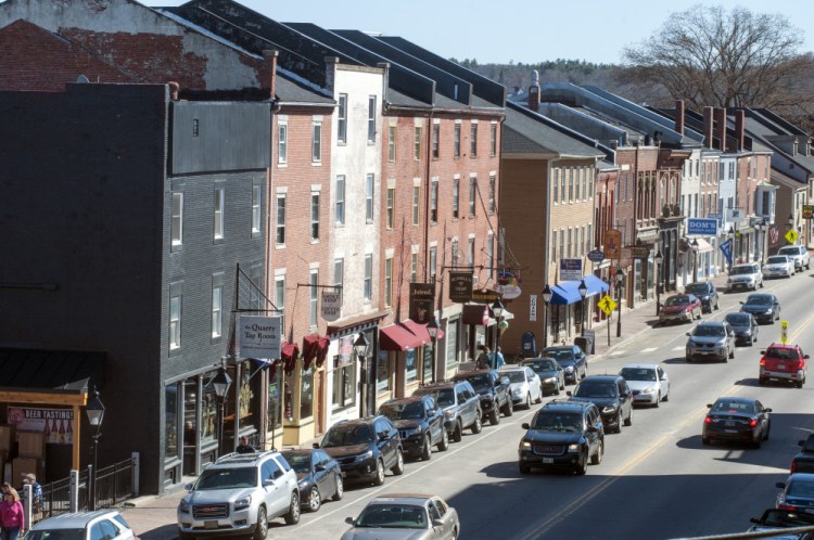 Water Street in Hallowell, shown in this April file photo, will begin to undergo some work this fall, with full reconstruction set for next year.