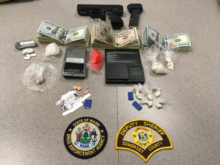 A team of Somerset County Sheriff's deputies and a Maine Drug Enforcement agent seized heroin, other drugs, drug paraphernalia, $3,319 in cash and a 9mm pistol with a loaded clip when they executed a search warrant in Cornville Monday morning.