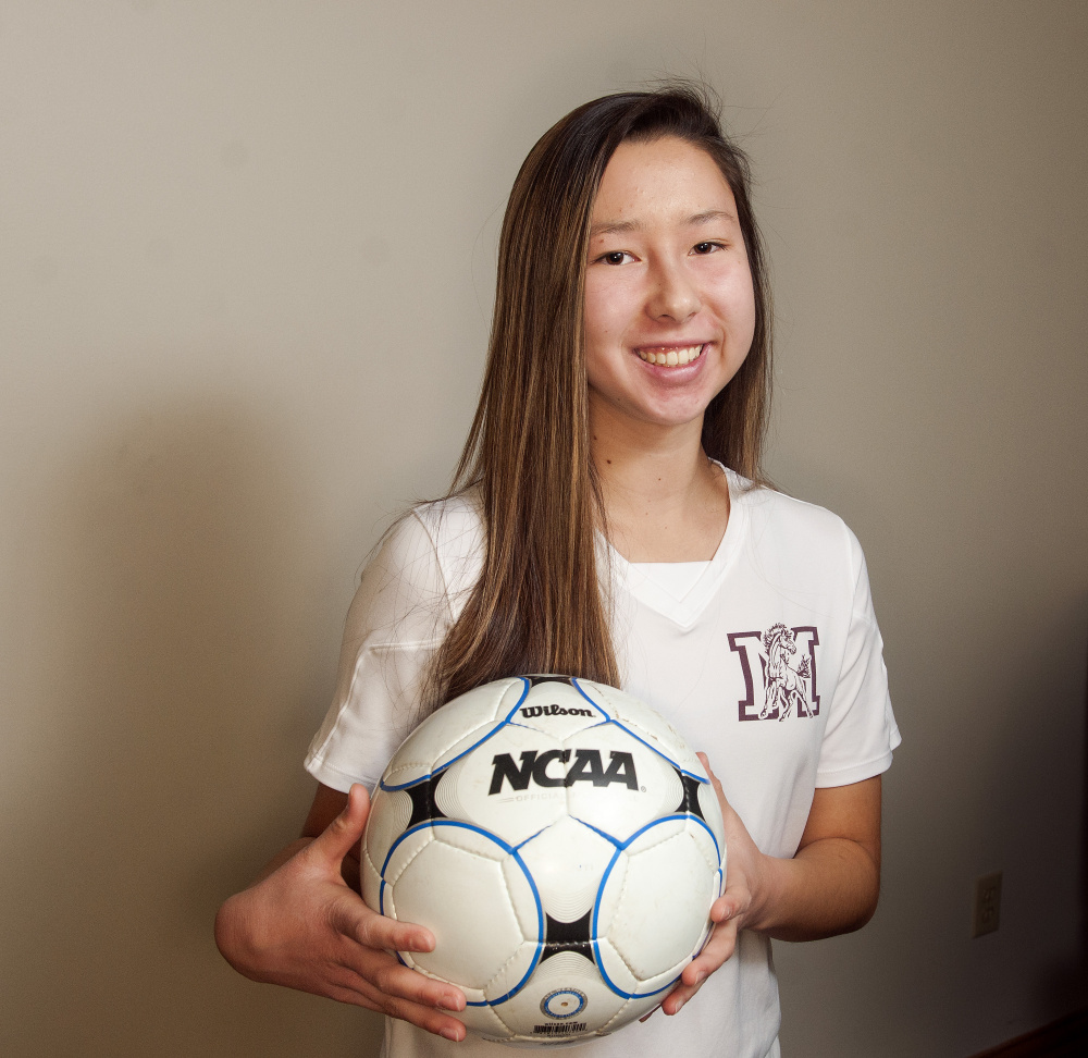 Monmouth Academy's Mia Day is the Kennebec Journal Girls Soccer Player of the Year.