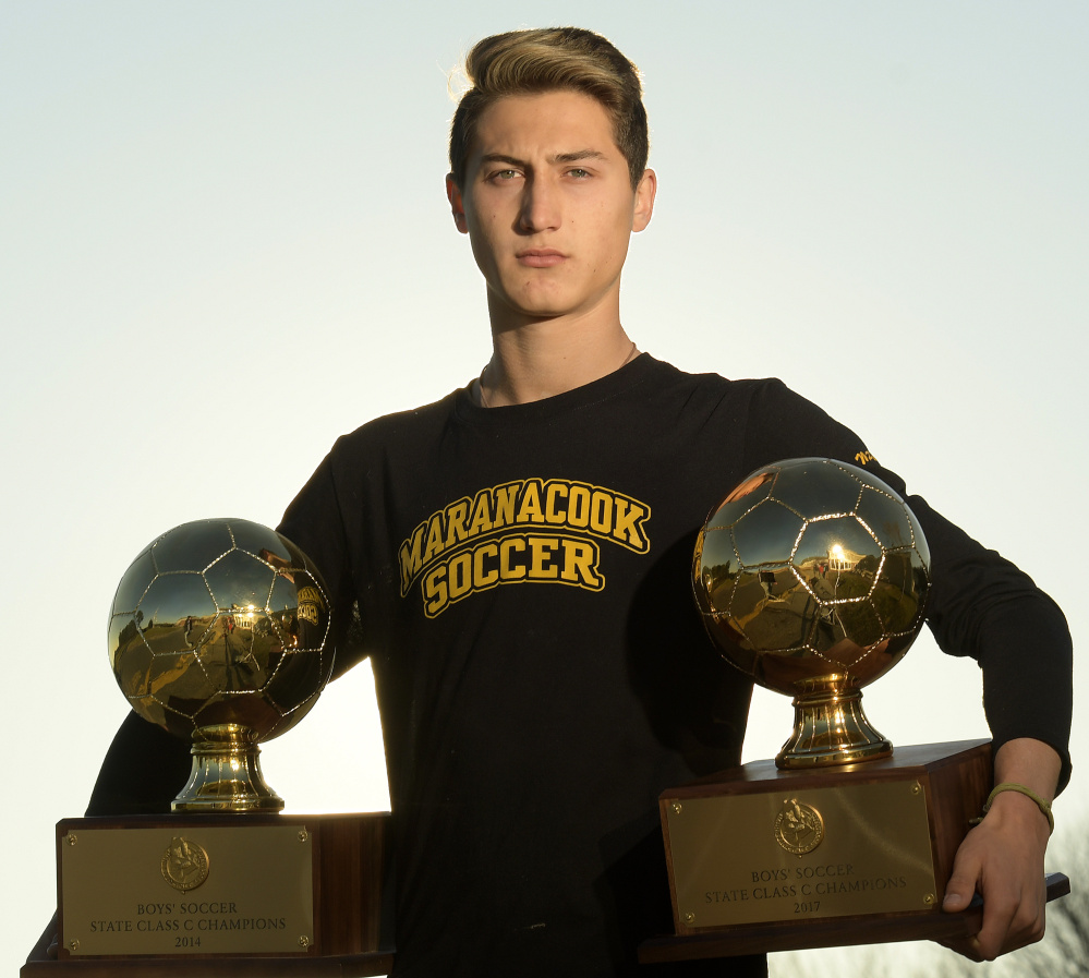 Maranacook's Jackson McPhedran is the Kennebec Journal Boys Soccer Player of the Year.