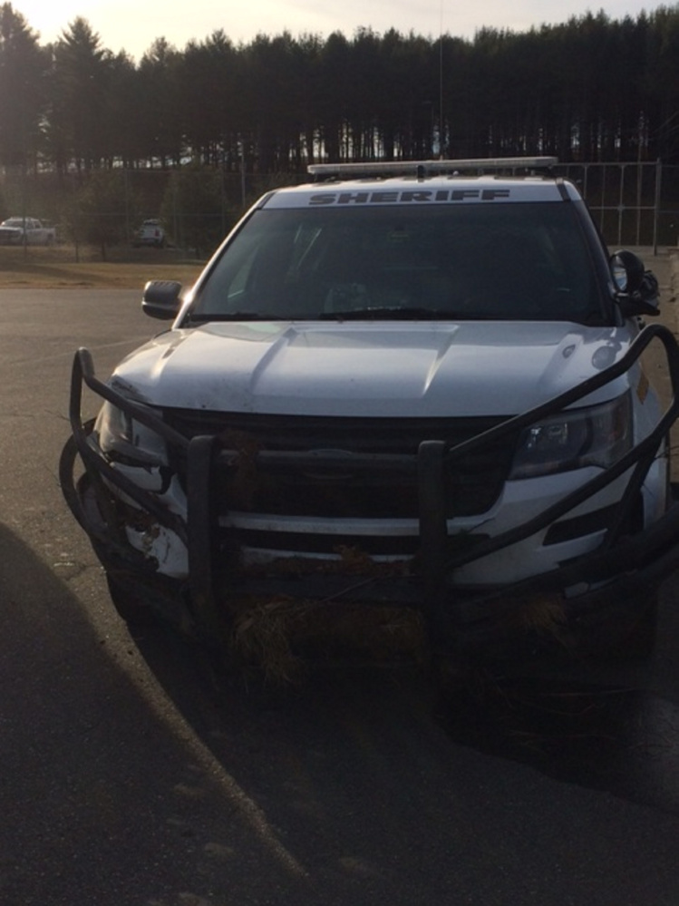 A Somerset County deputy's cruiser was damaged early Thursday after it slid off the road and into a ditch in Madison. Deputy Lucas Libby, who was diving, was checked out at a local hospital as a precation. The cruiser was inoperable and had to be towed.