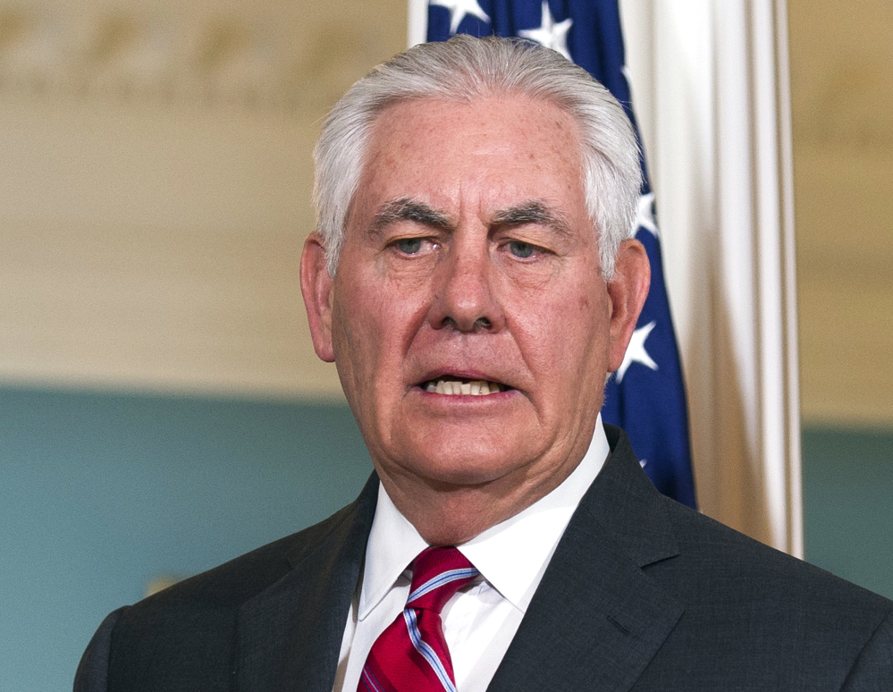 Secretary of State Rex Tillerson, seen Thursday at the State Department, told reporters Friday that speculation he is on his way out is "laughable."