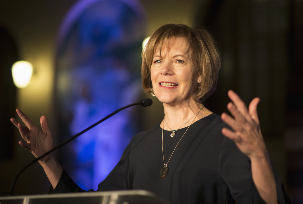 Minnesota Democratic Lt. Gov. Tina Smith, shown in 2015, has been appointed to replace Al Franken in the U.S. Senate.