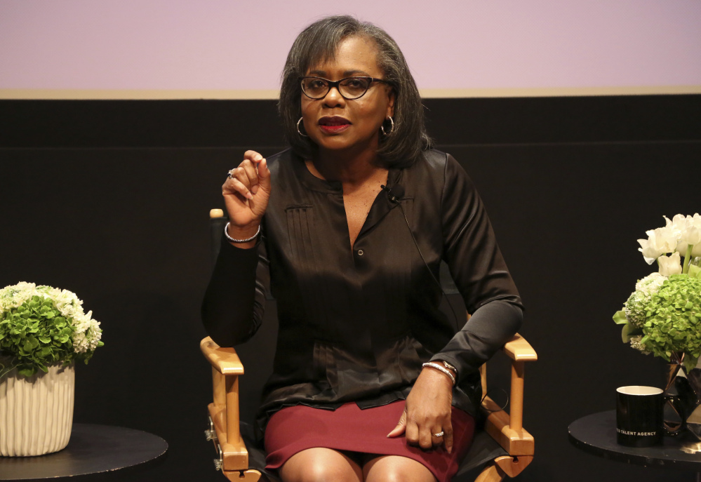 Law professor Anita Hill speaks about sexual harassment during a recent discussion at United Talent Agency in Beverly Hills, Calif.