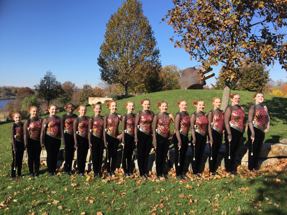 The Main-E-Acts Baton Twirling Team, from left, are Morgan Mayhew, of South Paris; Makenzie Sayers, of Brewer; Cassidy Fish, of Hampden; Megan McCormick, of South Paris; Jessica Hymas, of Brewer; Ingrid Plant, Hampden; Mollie Berglund, of West Gardiner; Lindsay Pitts, of Bucksport; Paige Blackwell, of Bangor; Alanna Thomas, of Hampden; Amanda Cameron, of West Gardiner; Helen Rebar, of Bangor; Grace Thompson, of Kenduskeag; Autumn Trafton, of Augusta; and Embree Thomas, of Hampden.