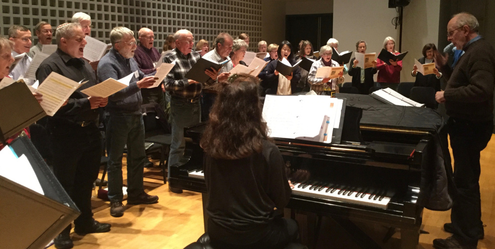 The Maine Music Society during a Heritage Holidays Rehearsal.