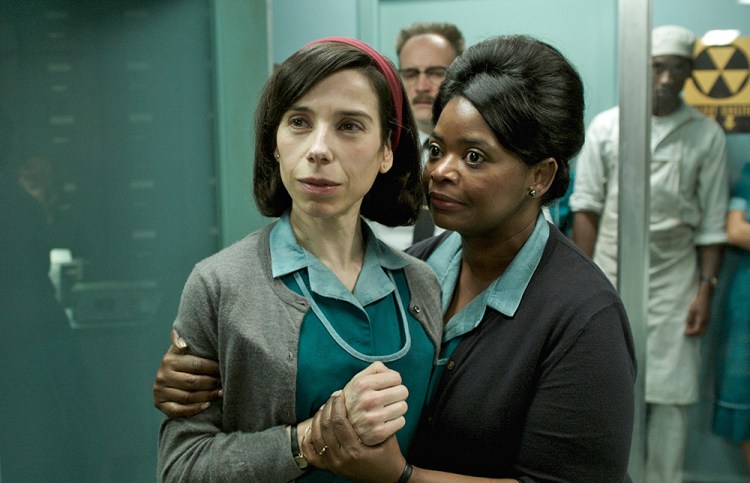 Sally Hawkins, left, and Octavia Spencer in a scene from the film "The Shape of Water." Hawkins was nominated for an Oscar for best actress on Tuesday. The 90th Oscars will air on ABC on Sunday, March 4. 