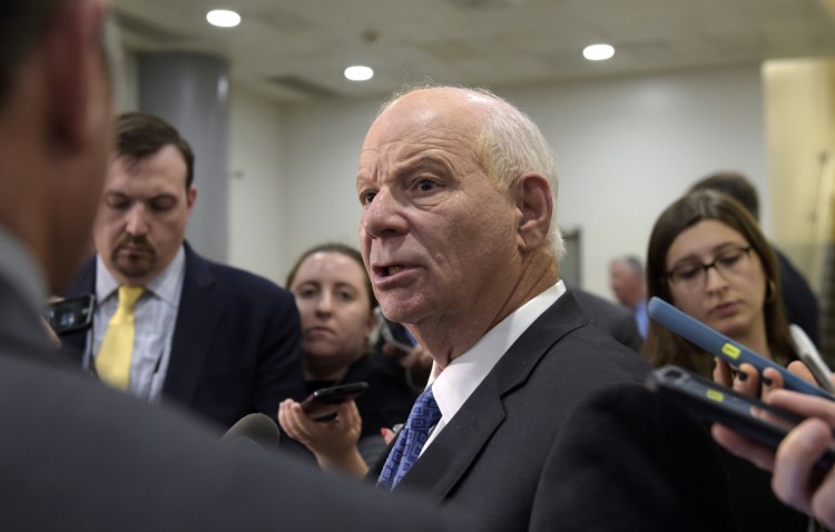 Sen. Ben Cardin, D-Md., speaks to reporters on Capitol Hill in Washington. A sweeping new report by congressional Democrats warns of deepening Russian interference throughout Europe and concludes that even as some Western democracies have responded with aggressive counter-measures, President Donald Trump has offered no strategic plan to bolster their efforts or safeguard the U.S. from again falling victim to the Kremlin's systematic meddling. The 200-plus page report released by Cardin, the ranking Democrat on the Senate Foreign Relations Committee, comes without sign-off from Republicans on the panel.