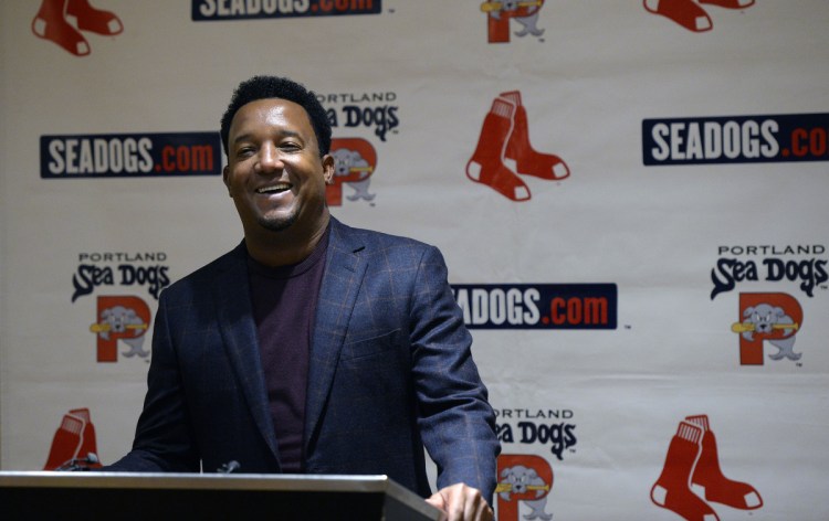 Former Red Sox pitcher Pedro Martinez, now a team adviser, agrees with fans who are hoping for the addition of a power hitter, saying "I still believe we need another big bat."