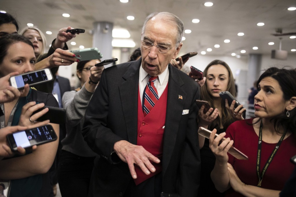 Judiciary panel Chairman Chuck Grassley, R-Iowa, says he will work with panel's top Democrat on releasing information.