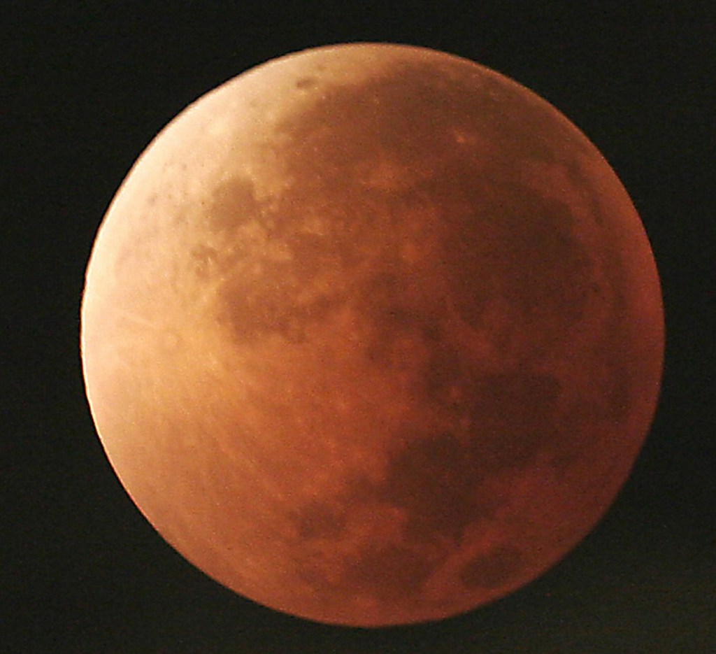 The moon is seen during a lunar eclipse in 2007. Another lunar eclipse happens Wednesday.