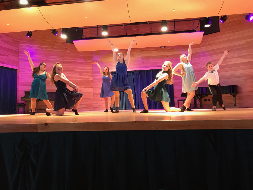 Snow Pond Arts Academy recently held a winter recital. From left, are Alyssa Soule, Porsha Rowlett, Carina Higgins, Alexis Grant, Elisabeth Landry, McKayla Prophett and Donovan Hurley.