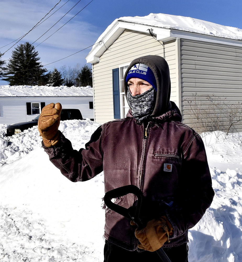 Sandy Knight, a resident at Harvey's Mobile Home Park in Skowhegan on Sunday speaks about neighbor William Lashon who was discovered dead on Saturday. Lashon may have succumbed to an electrical fire inside a theater room full of projection equipment, according to fire officials.