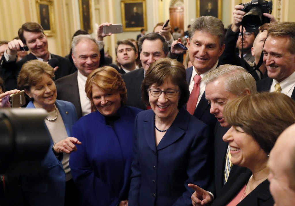 U.S. Sen. Susan Collins brought together a group of moderate colleagues that played a role in the resolution of the budget impasse.