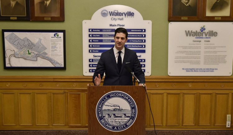 Waterville Mayor Nick Isgro spoke about what he sees as critical issues facing the state of Maine before announcing he will not be a Republican candidate for governor during a press conference at Waterville City Hall in January.