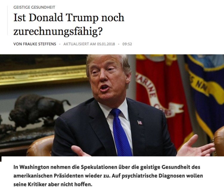 Frankfurter Allgemeine Zeitung's story on Trump on its website.