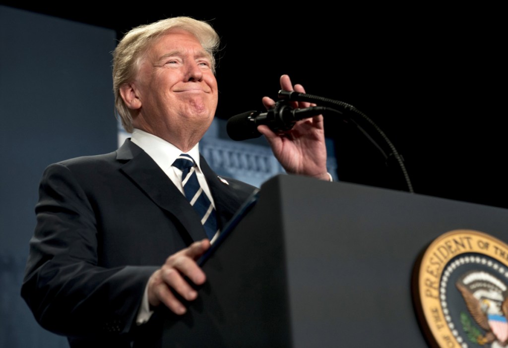 President Donald Trump at the 2018 House and Senate Republican Member Conference at in West Virginia on. 